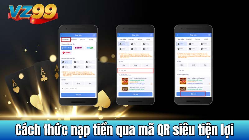 Các phương thức nạp tiền VZ99
