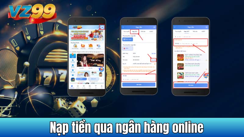 Nạp tiền qua ngân hàng online